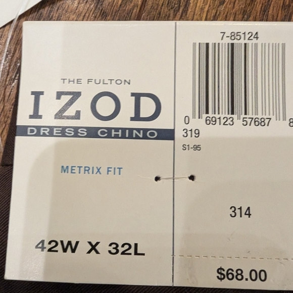 NWT Men’s Izod Fulton Dress Chino brown Size W42 L32 - Picture 9 of 11